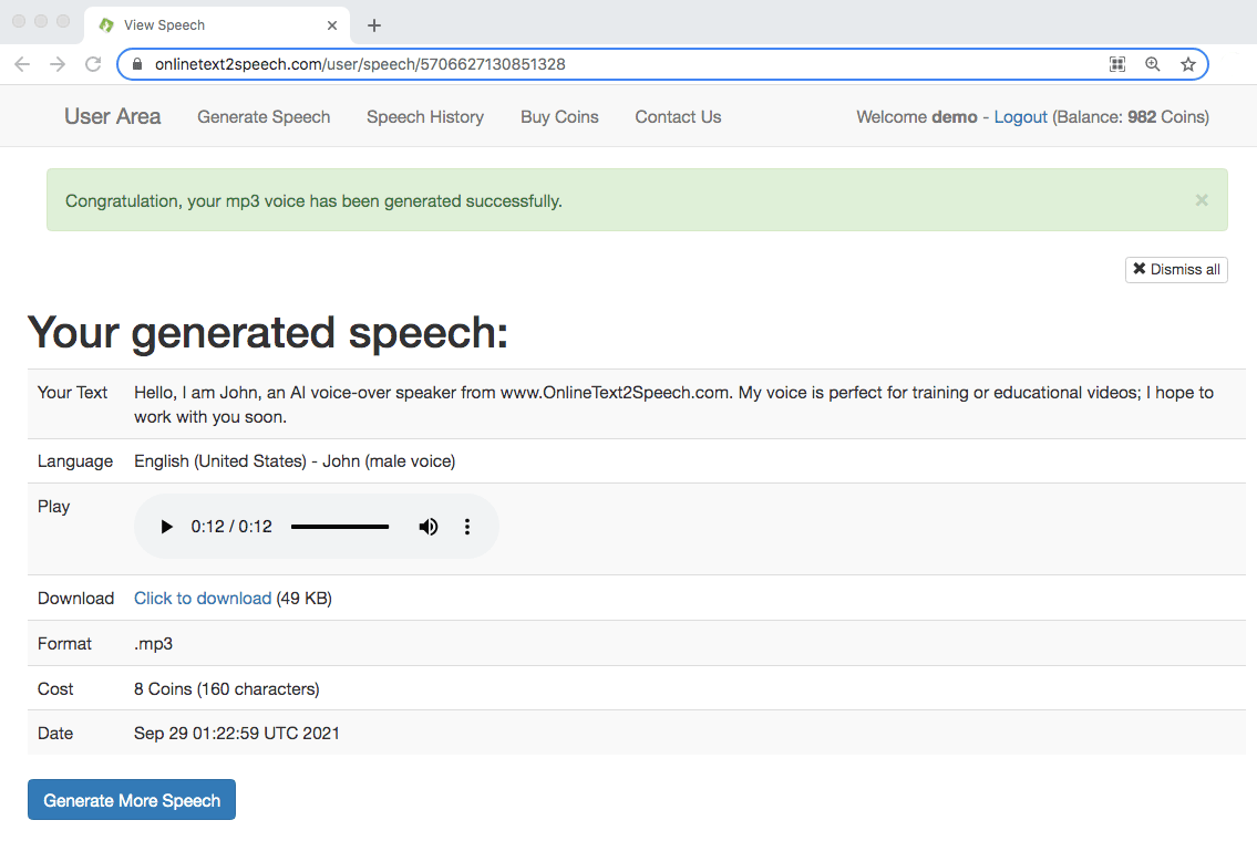 ai text to speech generator free online